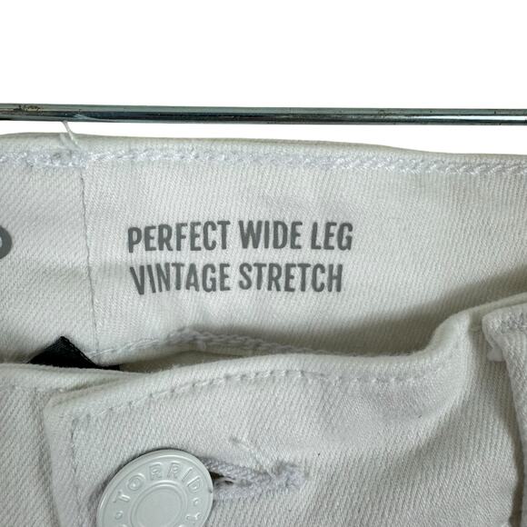 Torrid‎ Cotton White Perfect Wide Leg Vintage Stretch Mid Rise Jeans Size 10T - Picture 9 of 13